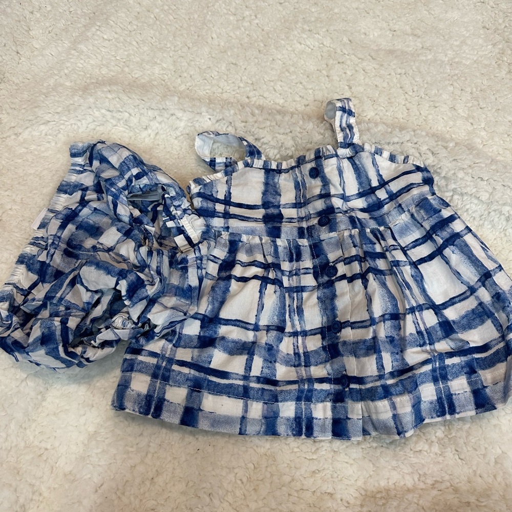 Baby Gap 12-18  months blue plaid dress